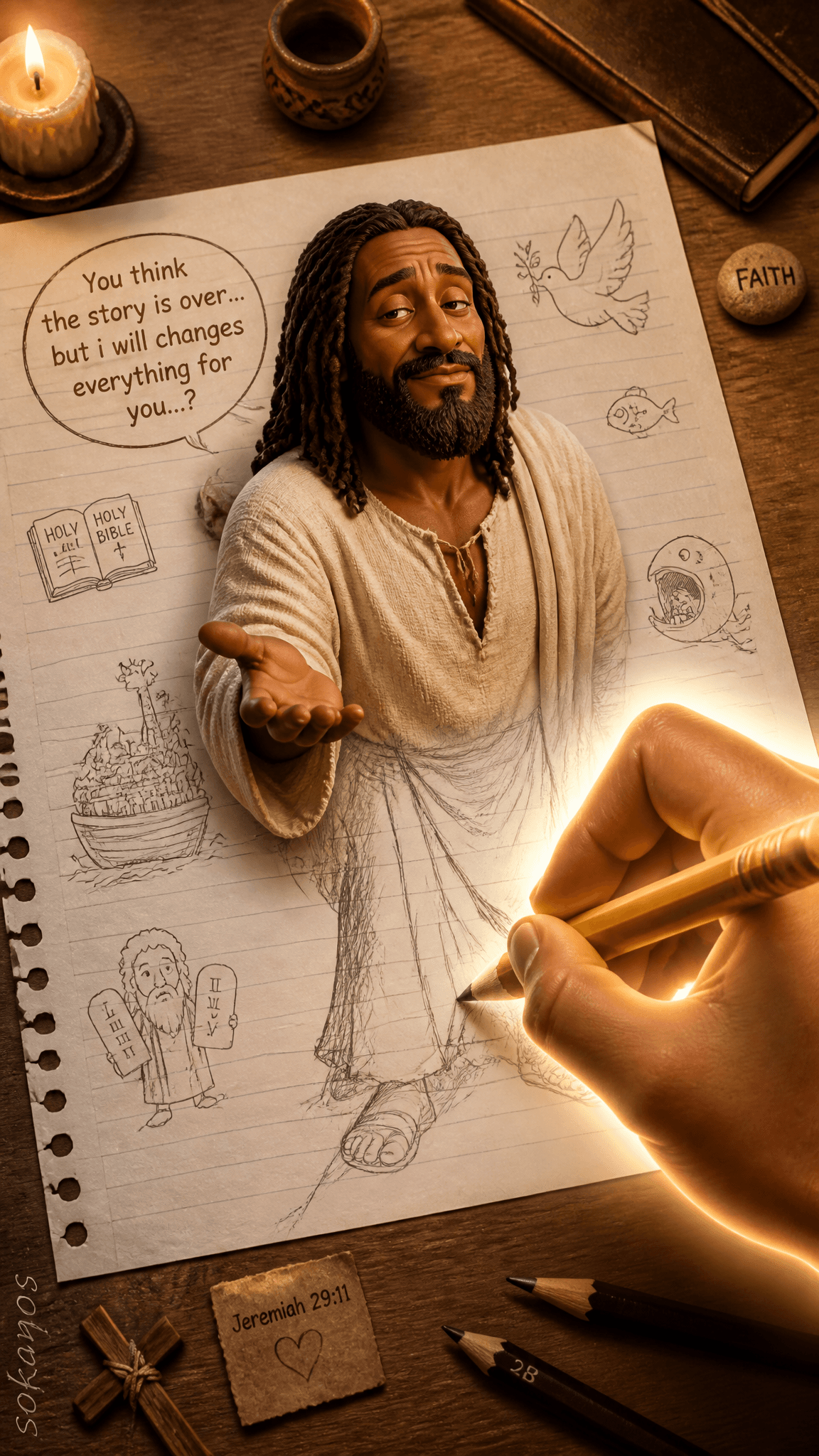 "A humorous, exaggerated artwork showing a African Middle East…