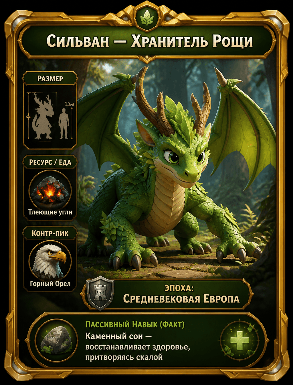 Игровая карточка персонажа (MOBA Hero Card) в стиле Pixar.…