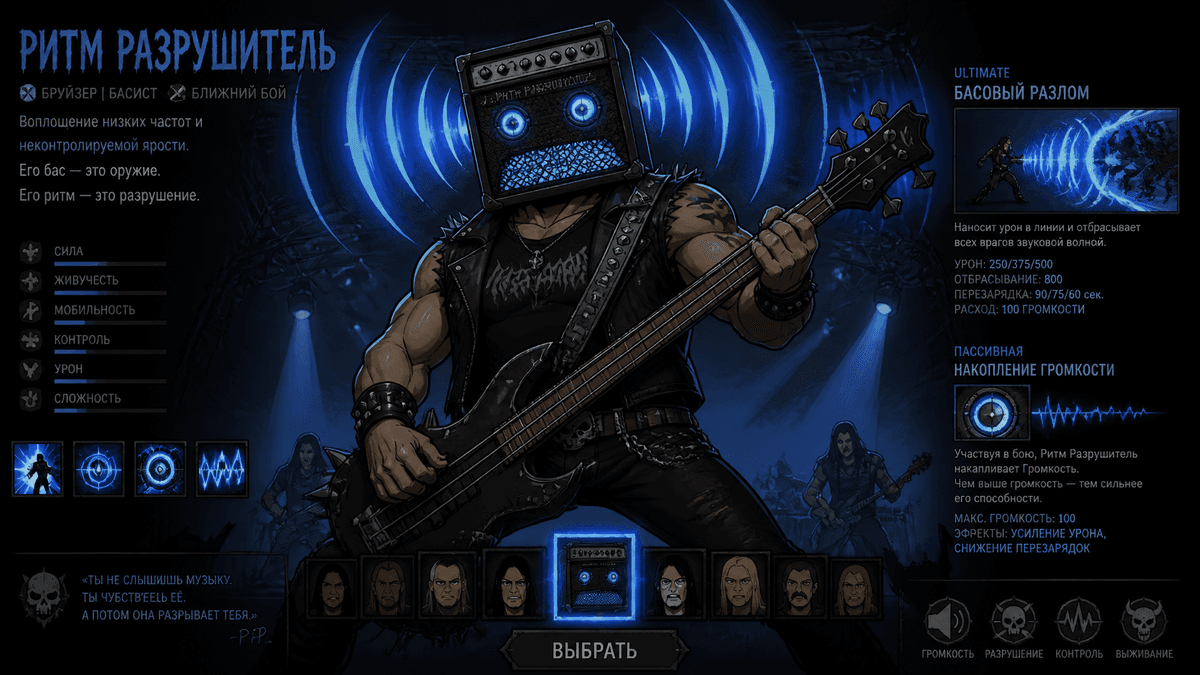 РИТМ РАЗРУШИТЕЛЬ — Стиль: MetalocalypseРоль: Бруйзер | Басист с…