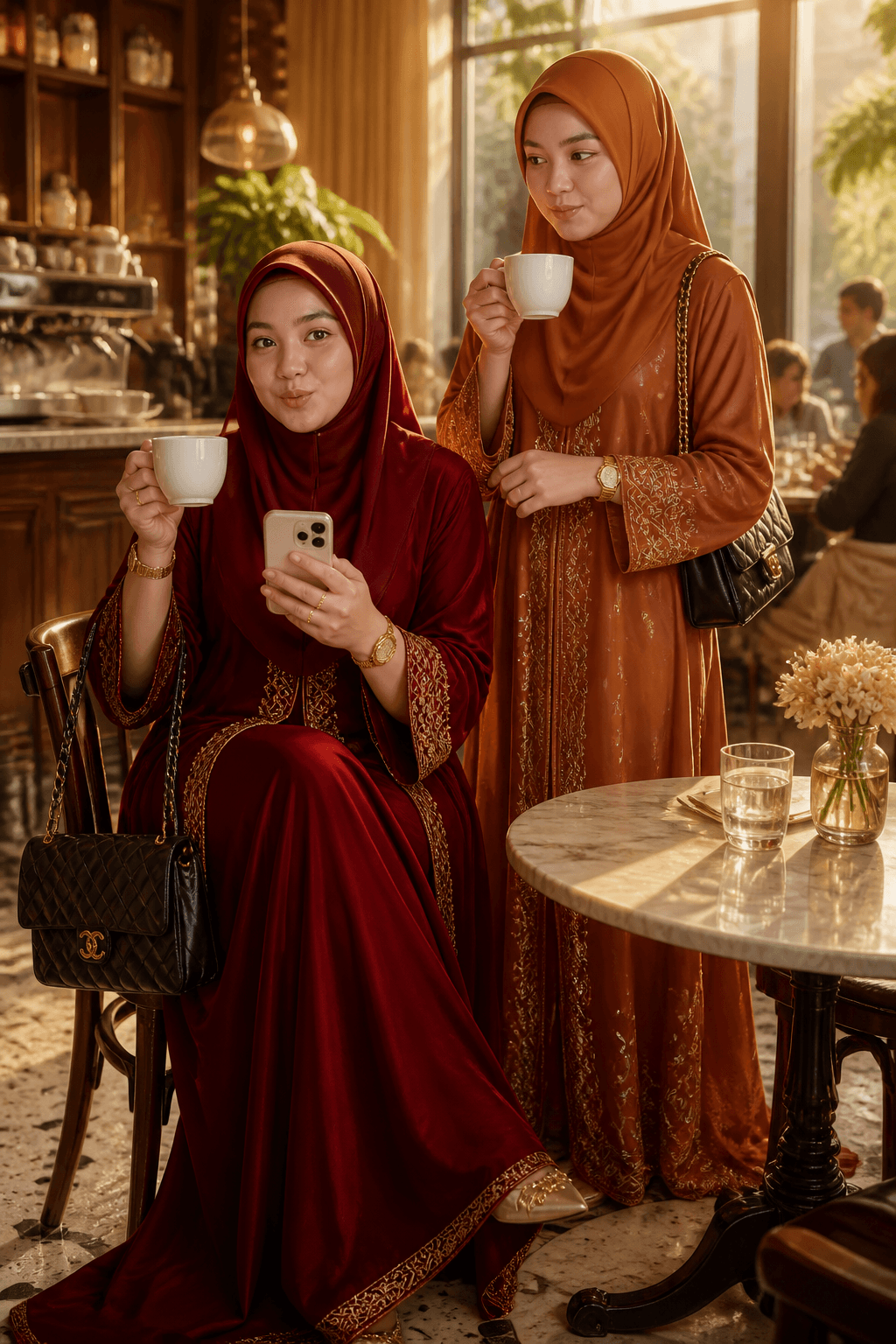 ULTRA-ICONIC CINEMATIC LUXURY 2 MUSLIM WOMAN PORTRAIT the character…