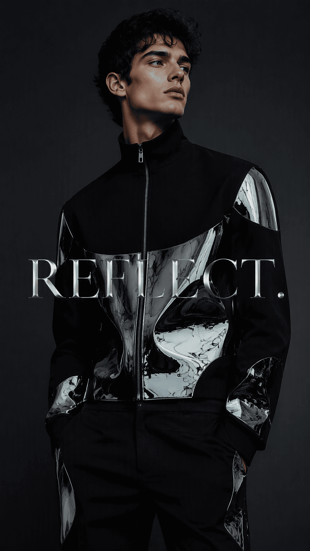 Create a premium 9:16 luxury editorial portrait of a…