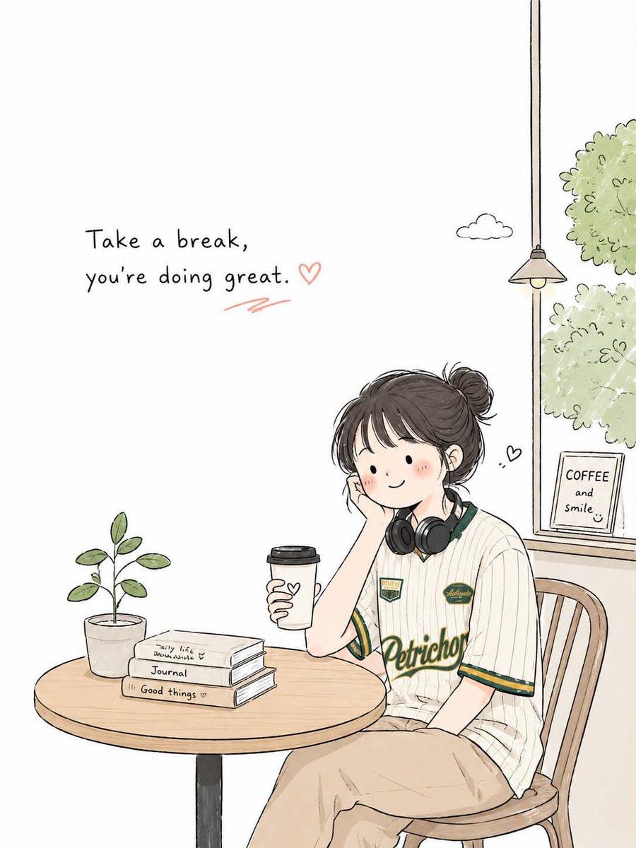 Create a simple and cute Korean doodled editorial illustration…