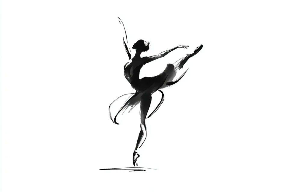 Minimalist paint-style outline of a [Subject], flowing black lines,…