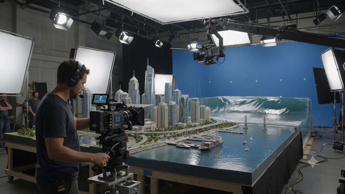 Gemini prompt example — Cinematic Miniature Disaster Scene VFX