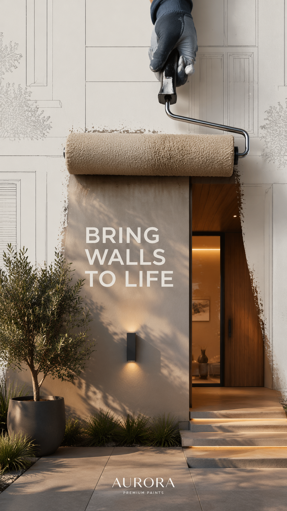 A premium 9:16 premium paint advertising poster.Main Subject: A…