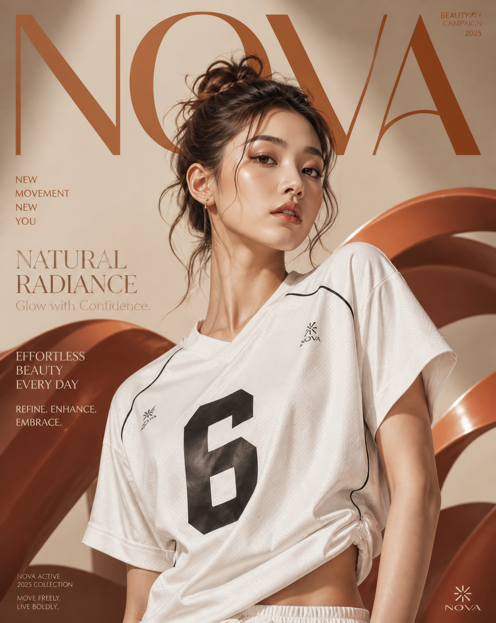 Professional beauty makeup campaign poster for the brand NOVA.…