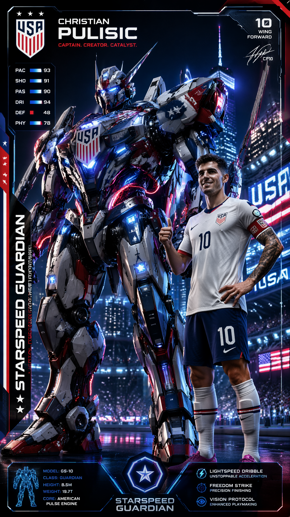 USA — Christian Pulisic — Starspeed Guardian “9:16 character…
