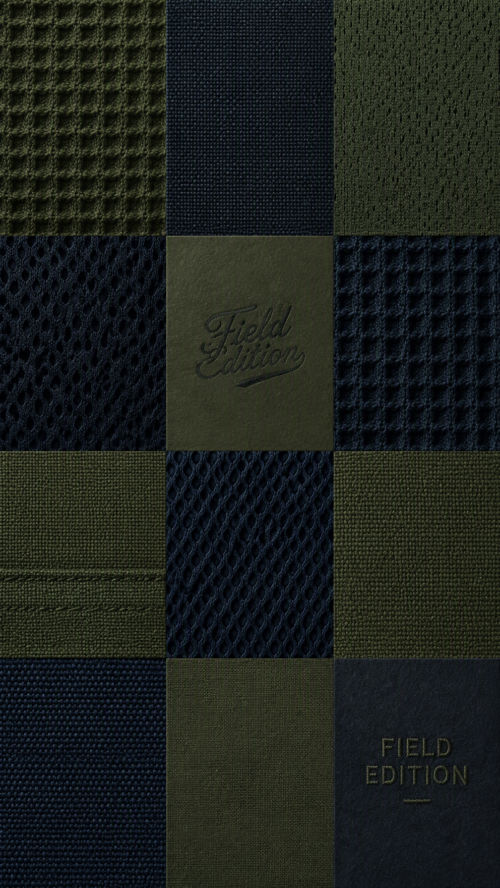 A highly textured wallpaper. A precise grid of different…