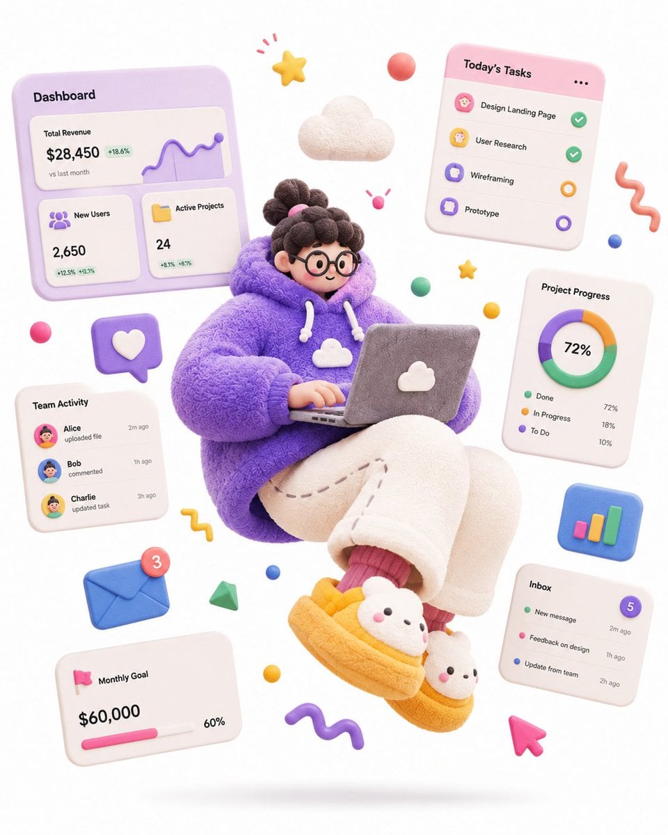 A complete single 3D illustration, exaggerated artistic editorial illustration…