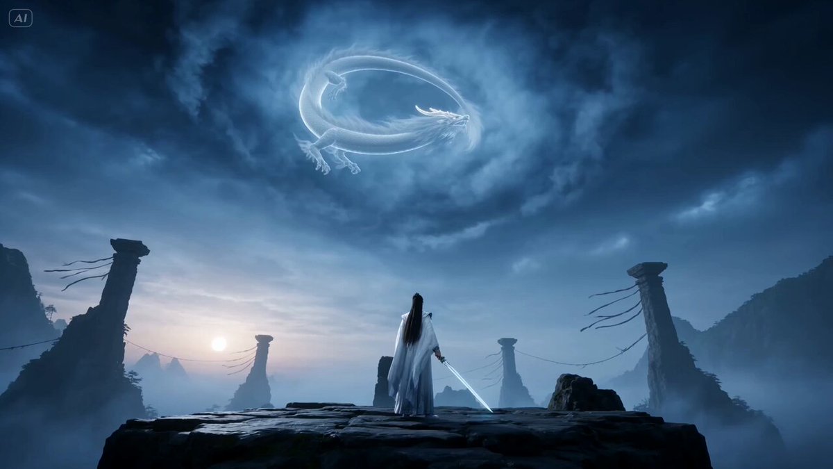 Style: 3D cinematic wuxia fantasy, stylized realism, mythic martial…